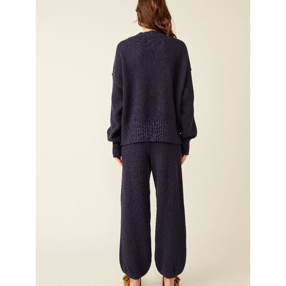 Free People Navy Knit Pants & Cardigan Set - Picture 3 of 13